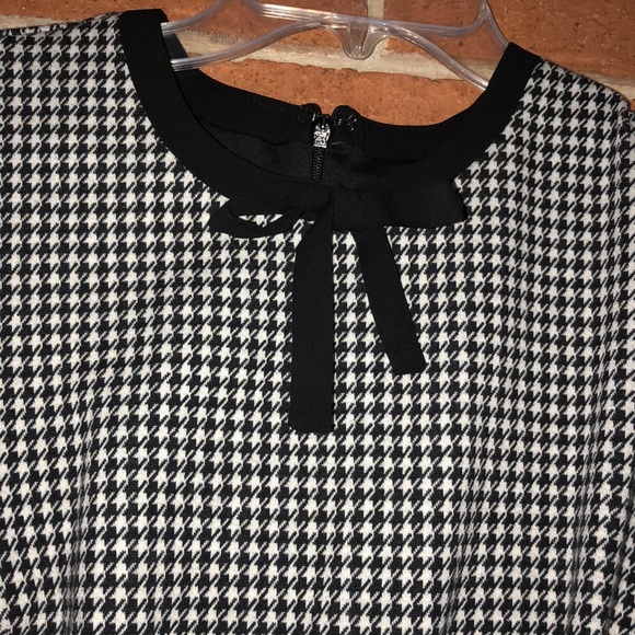 🖤TALBOTS🖤 TIPPED TIE NECK DRESS - HOUNDSTOOTH🖤 - Picture 6 of 9